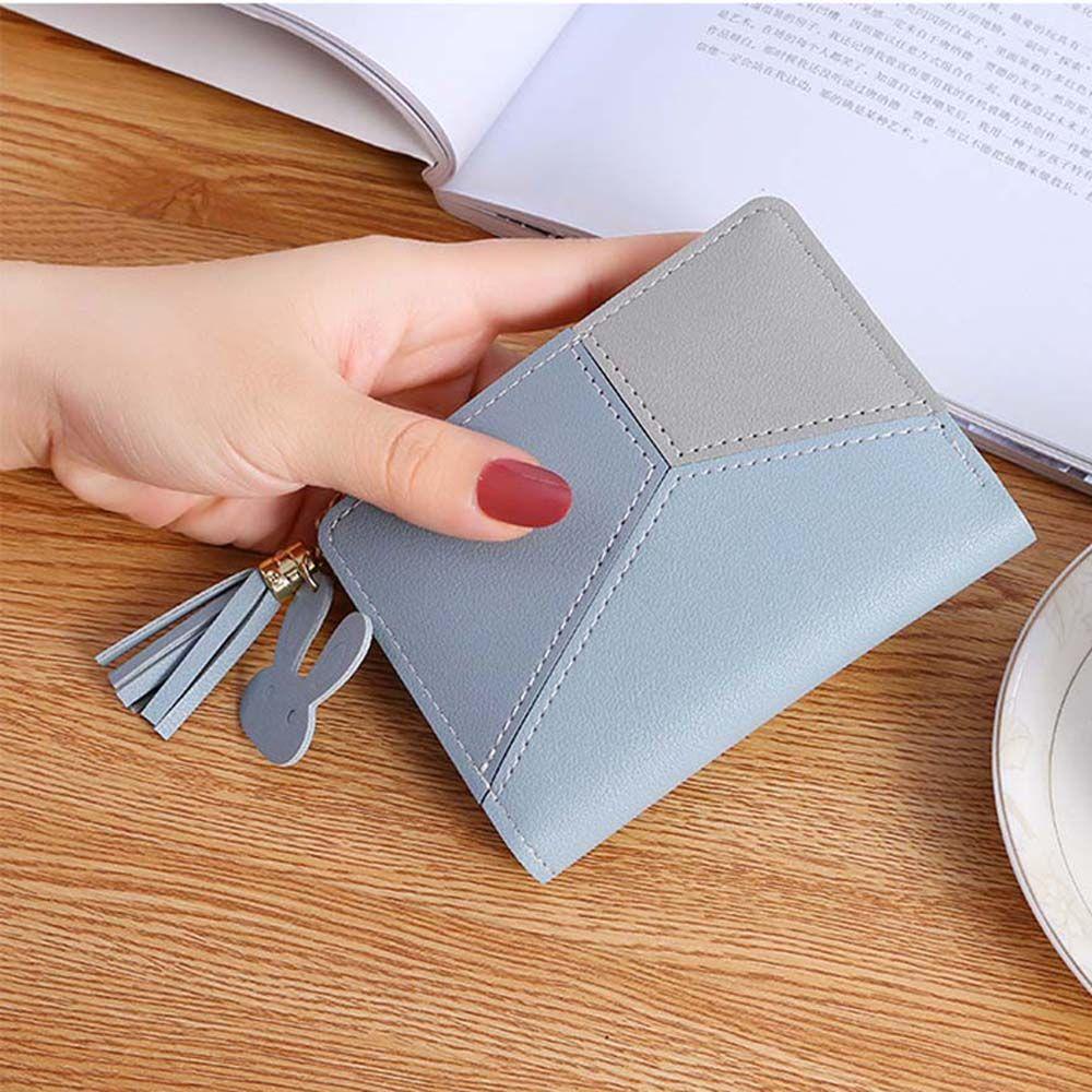 FORBETTER Ví Da PU Ngắn Đựng Thẻ Có Khóa Kéo Thời Trang Cho Nữ Giá Đỡ