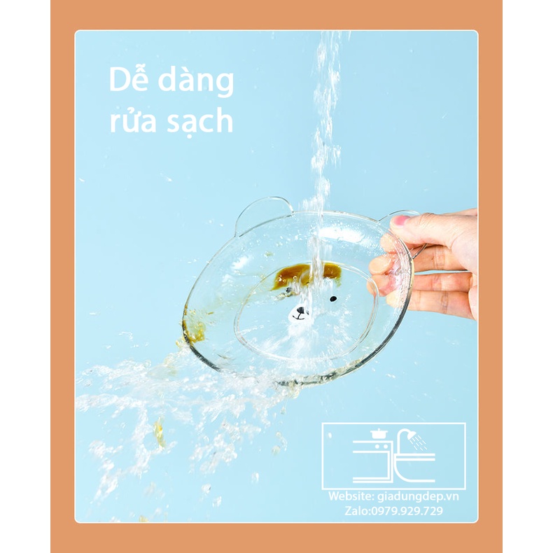 Đĩa Gấu đủ màu - an toàn thực phẩm - Set đĩa nhựa hình gấu - đĩa gấu kích thích bé - Tặng khay để đĩa khi mua 8 sản phẩm