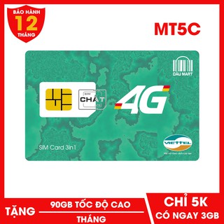 SIM 4G VIETTEL MT5C Đăng Ký 5.000đ Có Ngay 3GB/ Ngày - 90GB/Tháng