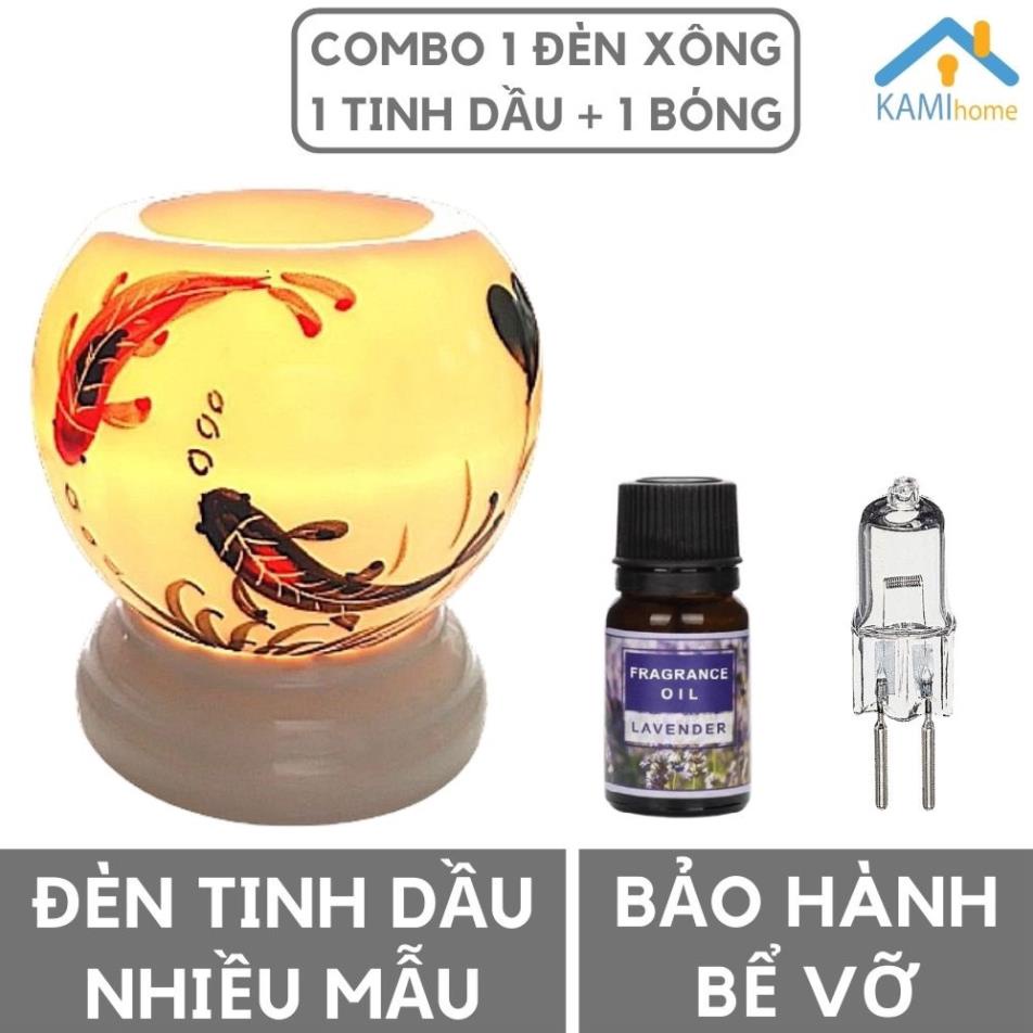 Mua ngay Combo Đèn xông tinh dầu hình Tròn (Chọn Mẫu) + 1 bóng đèn + 1 Tinh dầu hương thơm đuổi diệt muỗi