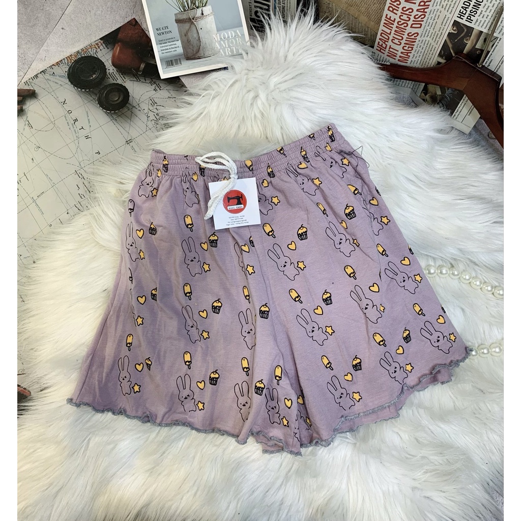 [QUẦN NỮ COTTON THÁI] Quần Đùi Nữ, Quần Ngủ Nữ Nhiều Hình Phối Áo 2 Dây Mặc Nhà cực Thoải Mái
