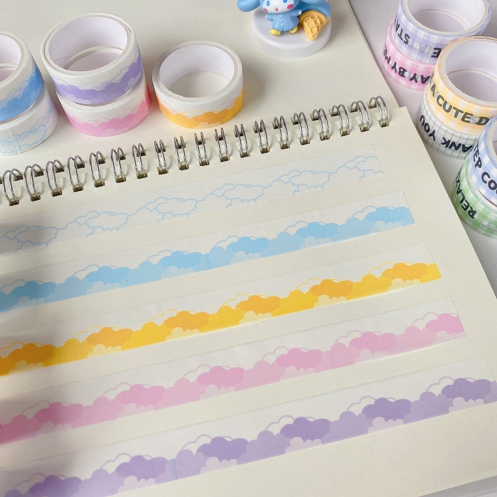 Cuộn Băng Keo Washi Họa Tiết Đám Mây Dễ Thương Dùng Trang Trí Sổ Tay diy