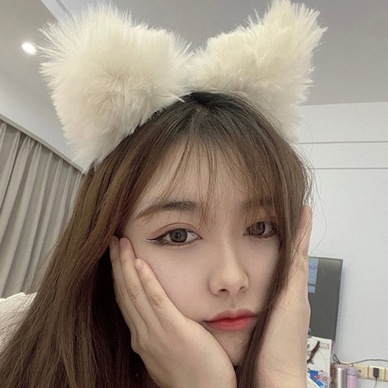 Mũ Len Trùm Tai Màu Trắng Trơn Thoải Mái Dùng Hóa Trang Phong Cách Gothic Cho Thú Cưng