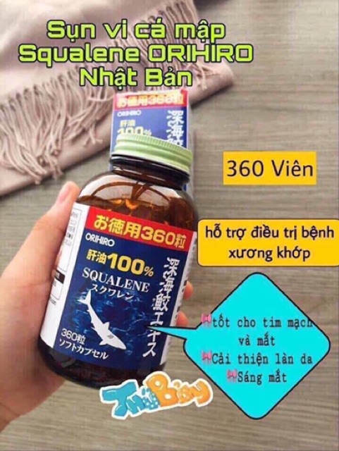 Sụn Vi Cá Mập Squalene Orihiro 360 Viên Nhật Bản