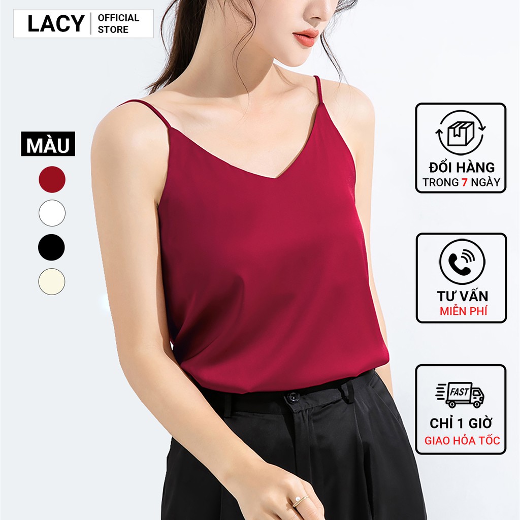 Áo 2 Dây Lụa Nữ Cao Cấp Trơn Freesize Đẹp Kết Hợp Áo Vest, Quần Tây, Quần Jean, Chân Váy N129 LACY