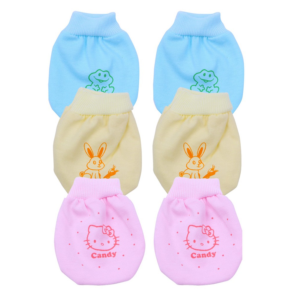 set mũ che thóp cotton và bao tay ngón cho bé sơ sinh