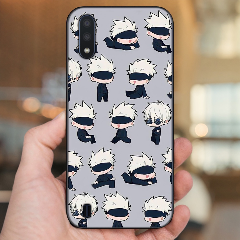 Ốp lưng Samsung A01 viền đen in hình Satoru Jujutsu Kaisen