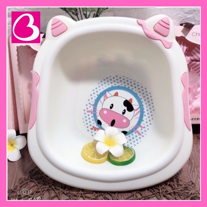 Thau chậu rửa mặt hình bò sữa đáng yêu cho bé - Kích thước 29x31cm