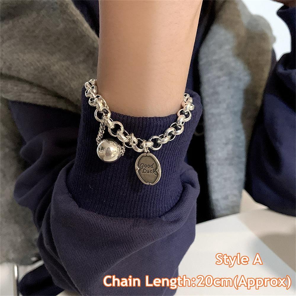 Vòng Tay Mạ Bạc 925 Đính Hạt Thông|Vòng Tay Dây Xích Dày Dặn