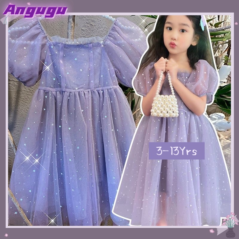 Đầm Công Chúa Tay Phồng Phối Ren Lưới Thời Trang Mùa Hè Cho Bé Gái Từ 3 Đến 4-5 - 6 Đến 7 Đến 8 Đến 9 Đến 10 Đến 11-12 Tuổi