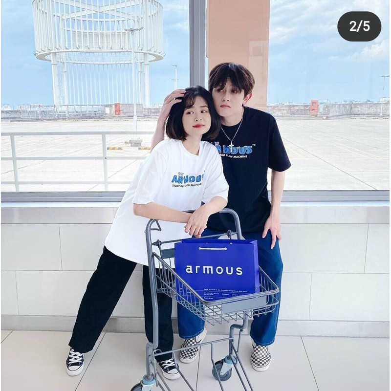 [Mã SKAMA06 giảm 8% tối đa 50K đơn 250K] [Rẻ Vô Địch] Áo cotton tay lỡ Unisex -- Máy Cắp Gấu Bông AR MOUS | BigBuy360 - bigbuy360.vn