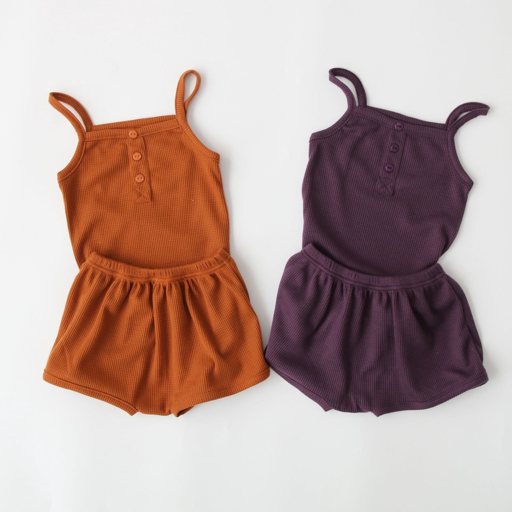 [PEEKABOO] BỘ HAI DÂY WAWA COTTON TỔ ONG CAO CẤP CHO BÉ GÁI