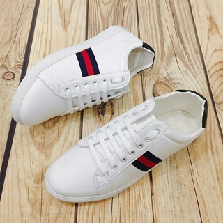 Giày sneaker giày bata nam màu trắng sọc đỏ STShop368(BTT138)