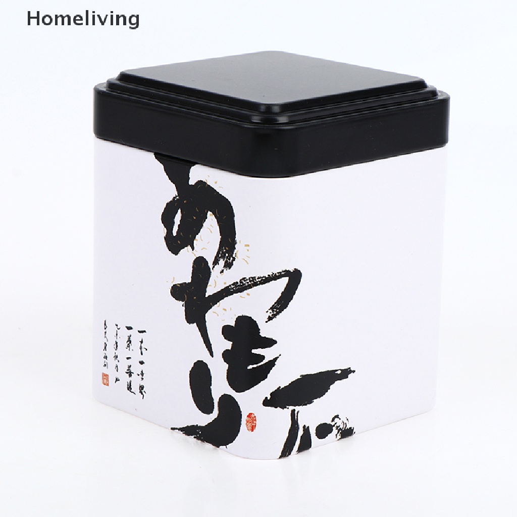 Hộp đựng trà/ kẹo bằng sắt hình vuông phong cách vintage