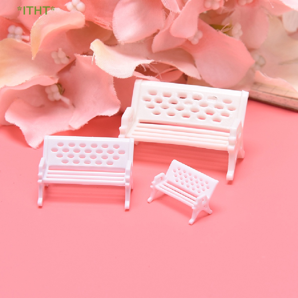Bộ 3 Mô Hình Ghế Công Viên Mini Trang Trí Tiểu Cảnh Mới