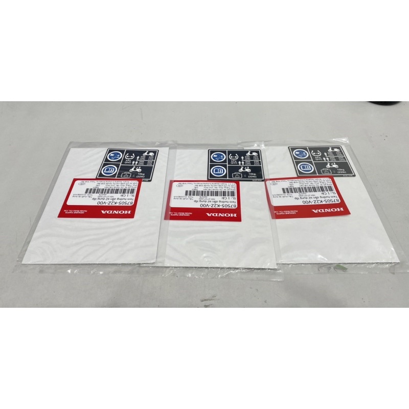 Tem hướng dẫn sử dụng lốp ab 160 2023 (Tem thông số lốp)/ hàng chính hãng honda