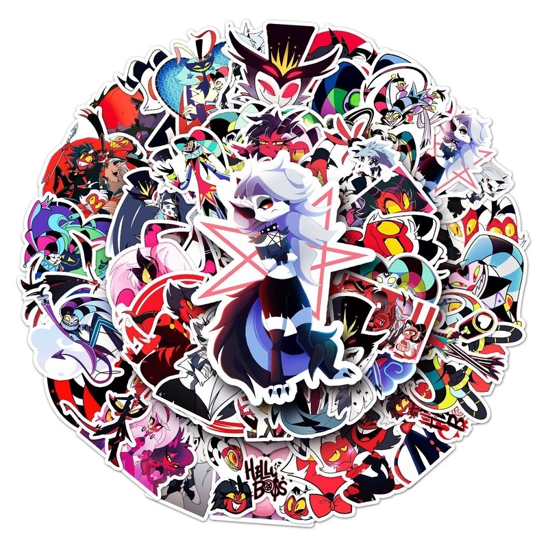 Z & M❀ Hình Dán Boss Helluva Boss ❀ Bộ 50 Miếng Dán Chống Thấm Nước Hình Anime Nhật Bản Dễ Thương