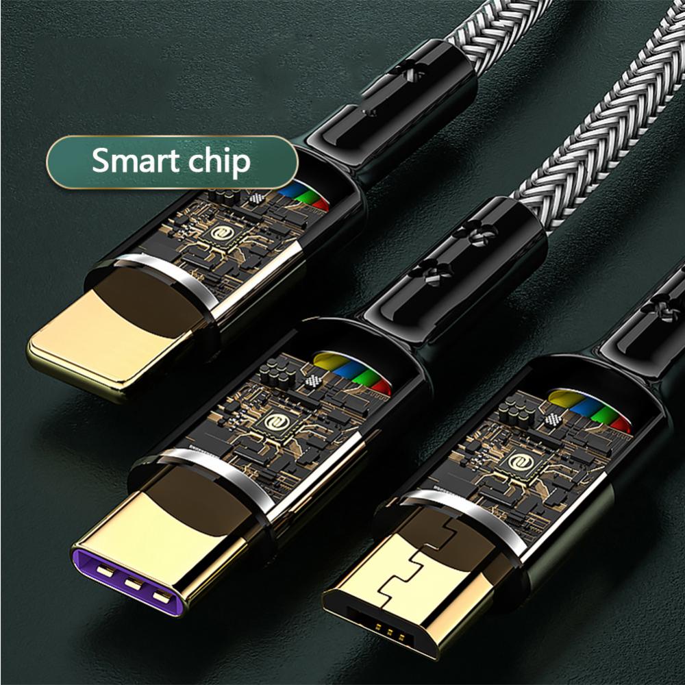 SAMSUNG Dây Cáp Sạc Nhanh DIGIFOUNDER 5A 3 Trong 1 Cho Huawei iPhone 12 11 Pro Max 3 Trong 1 Micro USB Type C H2X2