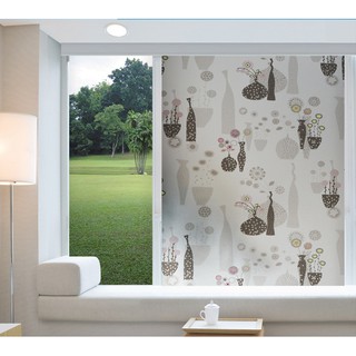 Tấm Decal Dán Kính Bình Hoa T008 Khổ 90xm100cm giấy dán 1 chiều mờ kính chống nhìn trộm