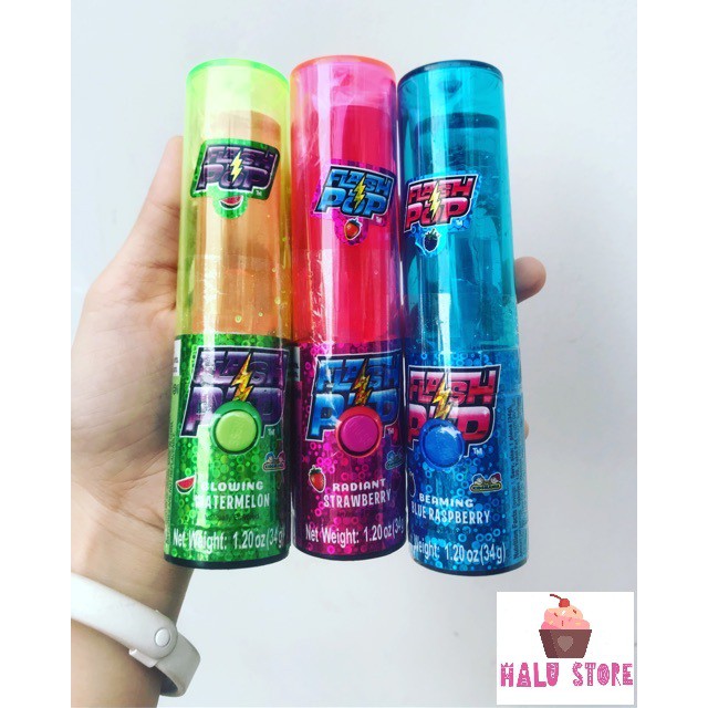 [SIÊU HOT] Kẹo Son Flash Pop loại to Có đèn phát sáng Mỹ 34g