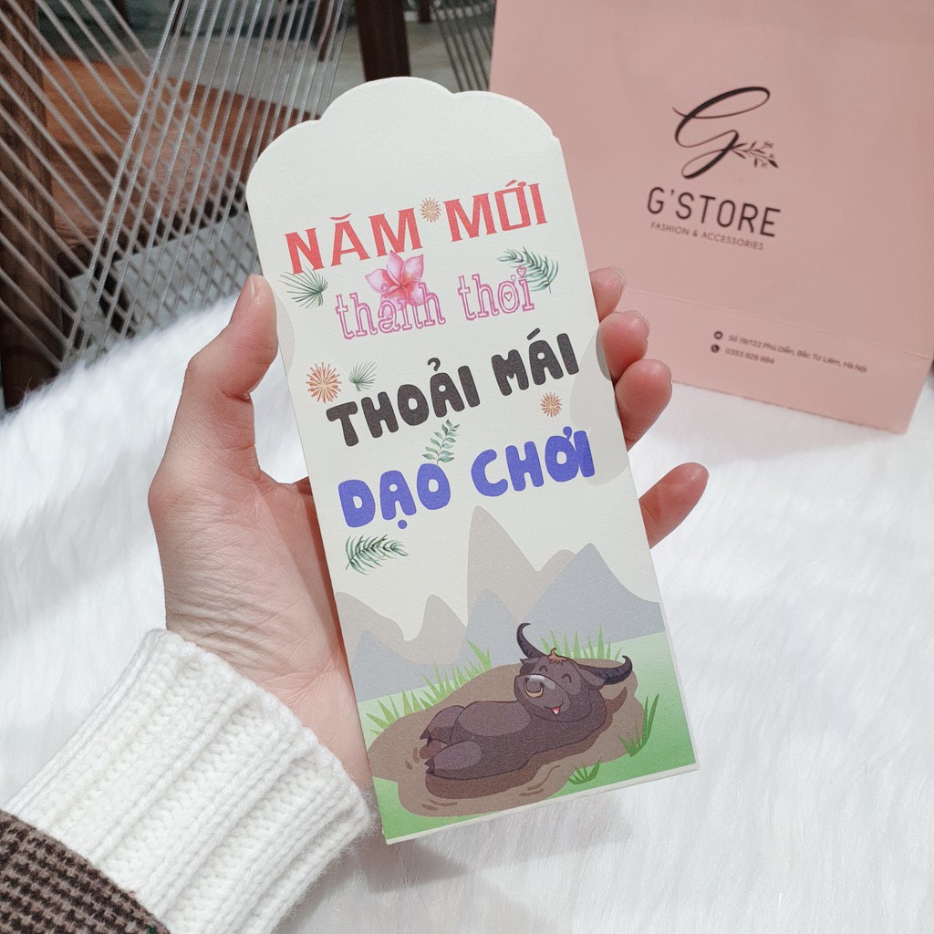 [SẮN KHO] Combo 50 bao lì xì Tết Tân Sửu, Bao lì xì chúc tết nhiều mẫu có mix màu