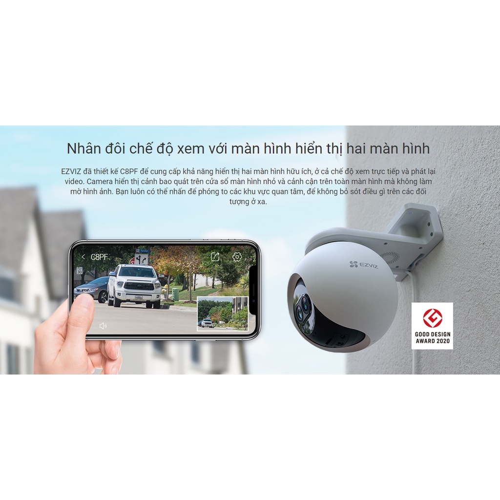 Camera ngoài trời wifi ezviz C8C , C8W , C8PF  Quad HD 2K + Full HD 1080P xoay 360 còi hú báo động bằng AI , có màu đêm