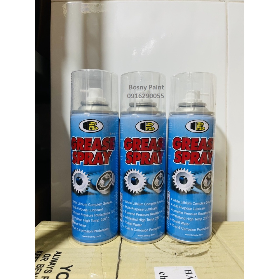 Sơn xịt mỡ bôi trơn bi, sên Grease Spray