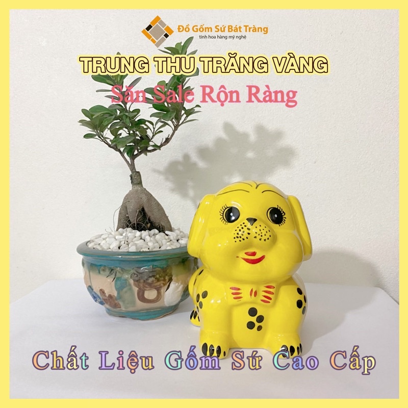 Chó đựng tiền tiết kiệm, Đồ Gốm Sứ Bát Tràng cao cấp, được nung ở nhiệt độ 1300 độ C, khử hết chì và độc tố