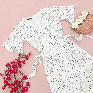 Đầm váy freesize bi trắng đuôi cá