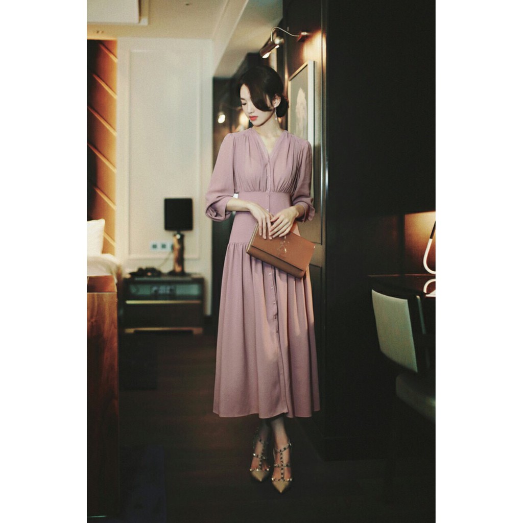 (Xả lỗ vốn) Đầm lụa cao cấp Cati Dress Korea