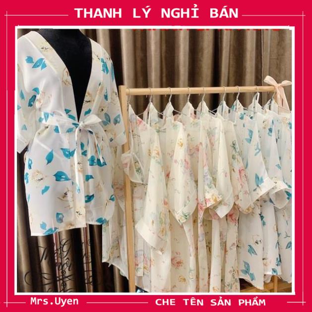 Áo Choàng Ngủ Sexy Voan Hoa Đi Biển Kiểu Kimono In Hình Môi Gợi Cảm, Áo Choàng Đi Biển Chụp Studio Cũng Xinh Lung Linh