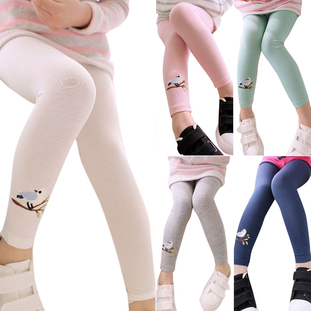 Quần Legging Cotton Hình Động Vật Cho Bé Gái