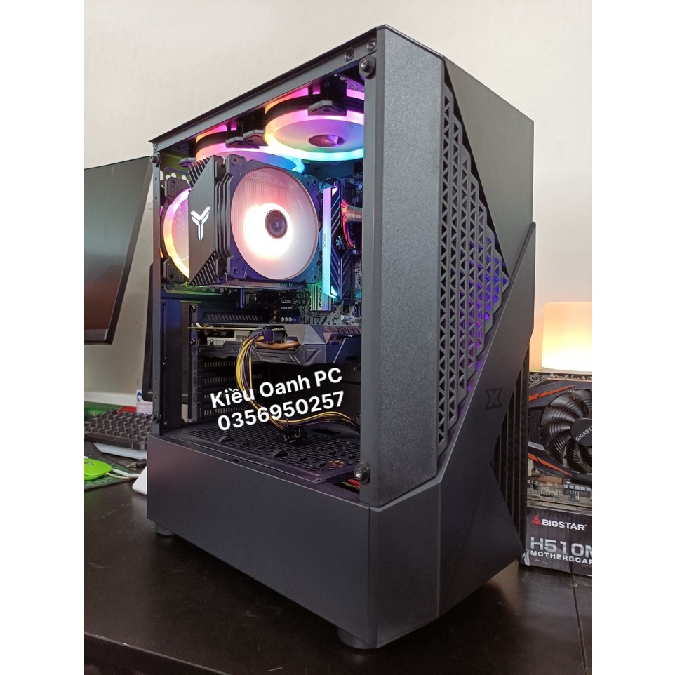 Vỏ Case máy tính XIGMATEK TRIPLE X  mặt kính cường lực  - PREMIUM ATX, RGB STRIP sẵn dải led mặt trước