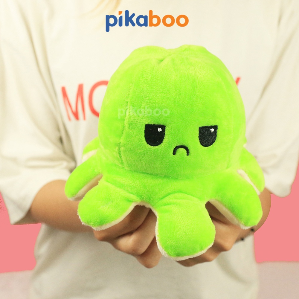 (Summer Sale 50%) Bạch tuộc cảm xúc bông cao cấp Pikaboo, vải cotton nhung mềm mịn co dãn, nhồi bông 3D tinh khiết