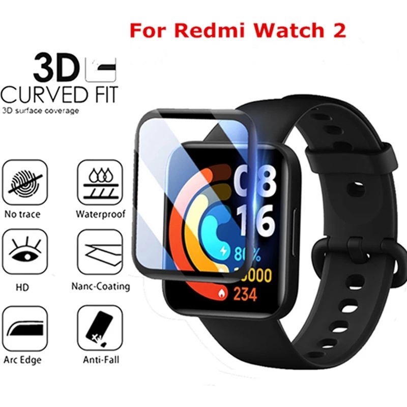Miếng dán bảo vệ màn hình viền cong 3D cho Xiaomi Redmi Watch 2