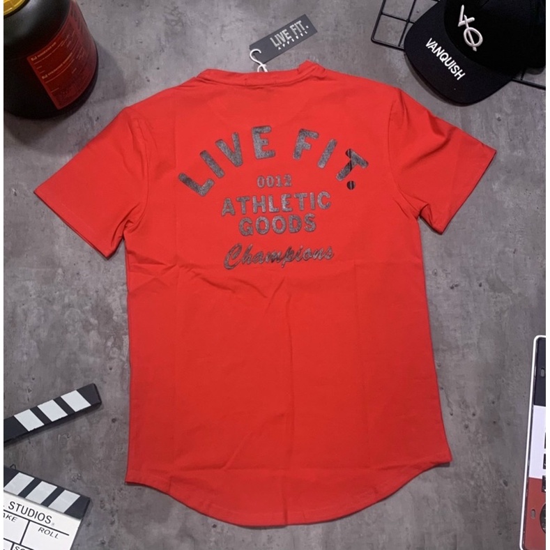 [giảm sốc]áo gym nam LIVEFIT cotton 100% form body cực chất.