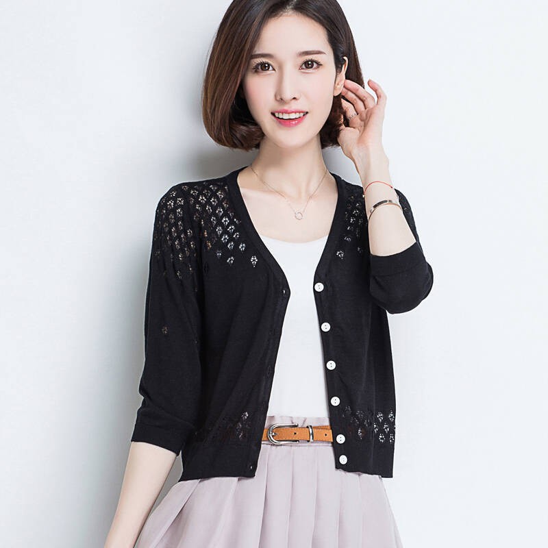 Áo khoác Cardigan dệt kim dáng ngắn thiết kế xinh xắn cho nữ | BigBuy360 - bigbuy360.vn