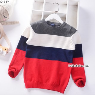 Áo len bé trai size đại (Có 2 màu đỏ-vàng)