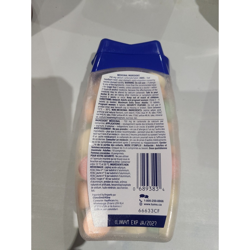 Kẹo nhai giúp hỗ trợ tiêu hóa Tums Extra Strength 100 viên