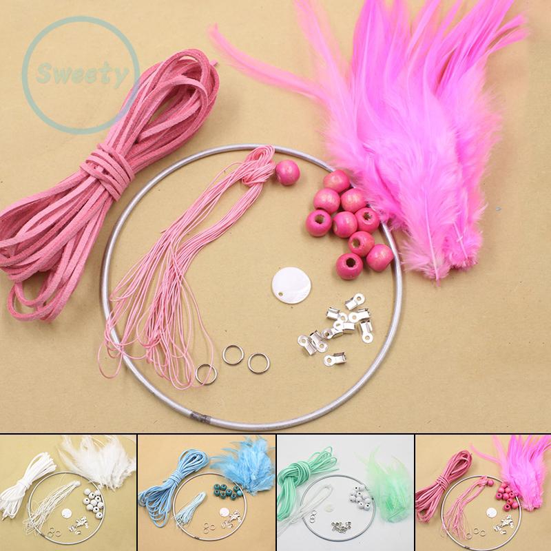 Bộ dụng cụ làm Dreamcatcher trang trí có 4 màu tự làm sáng tạo