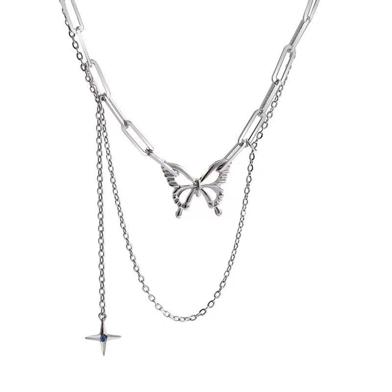 Dây Chuyền Sợi Xích Dài Mặt Hình Bướm Phong Cách Harajuku 19998