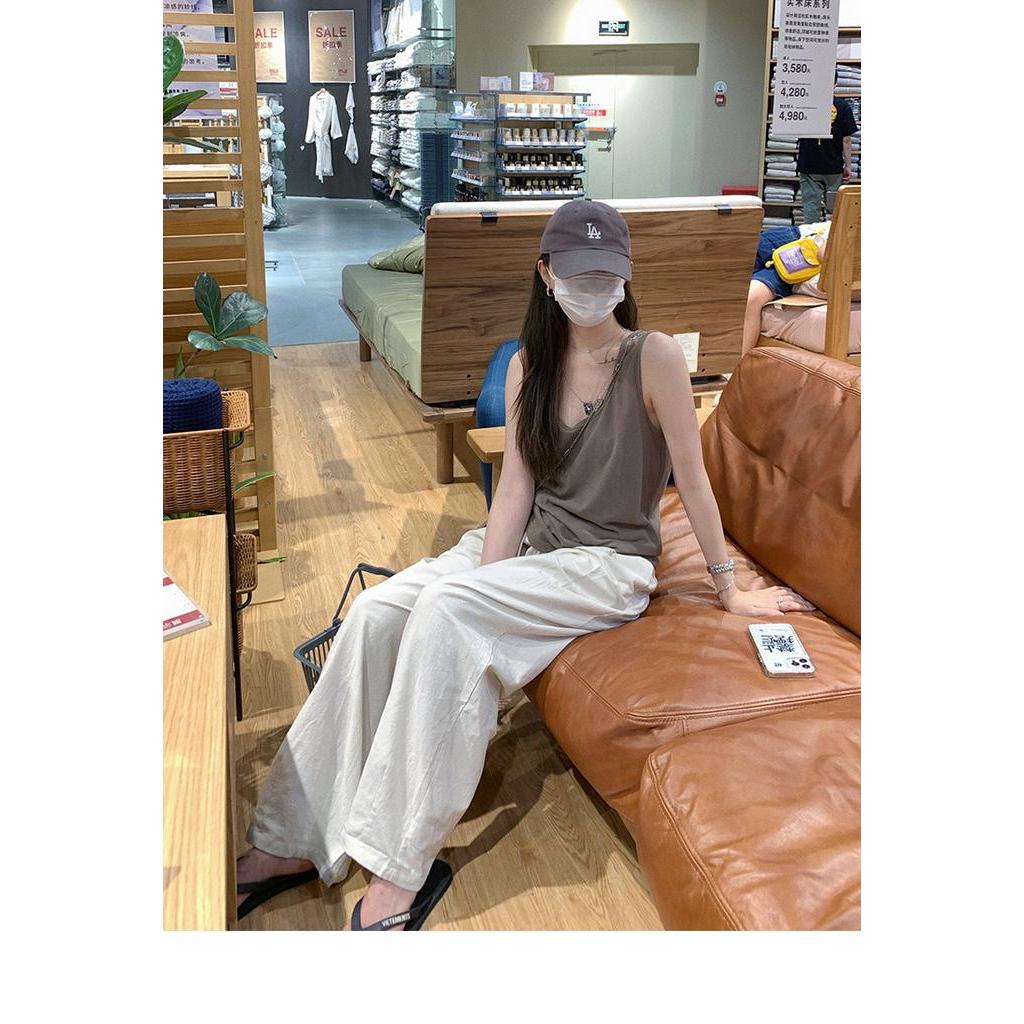 Quần Ống Rộng Lưng Thun Vải Lanh Cotton Mỏng Thời Trang Cao Cấp 61682