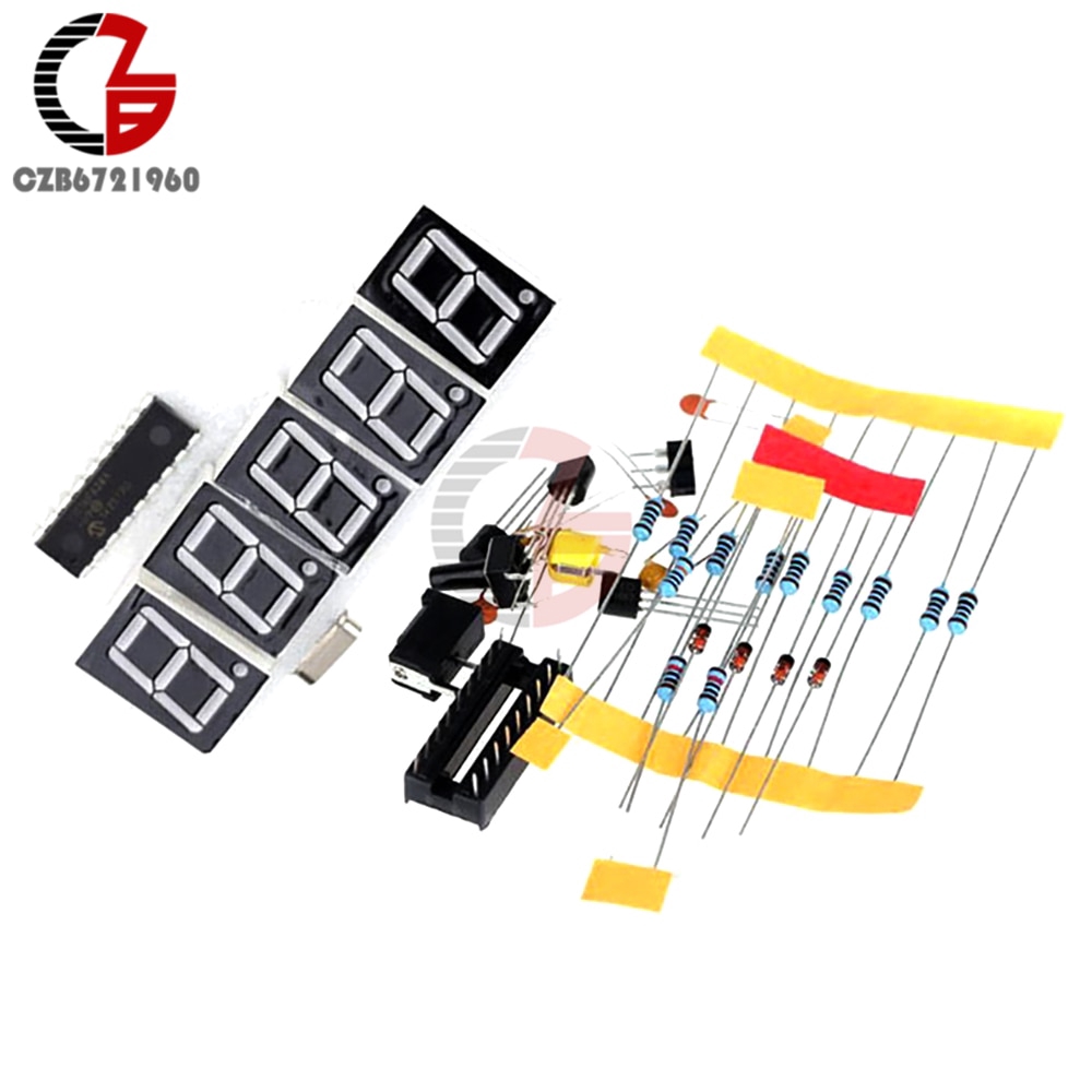 Diy kits rf crystal oscillator frequency counter meter 1hz-50mhz lập trình kỹ thuật số led crystal tester meter 5v nguồn điện