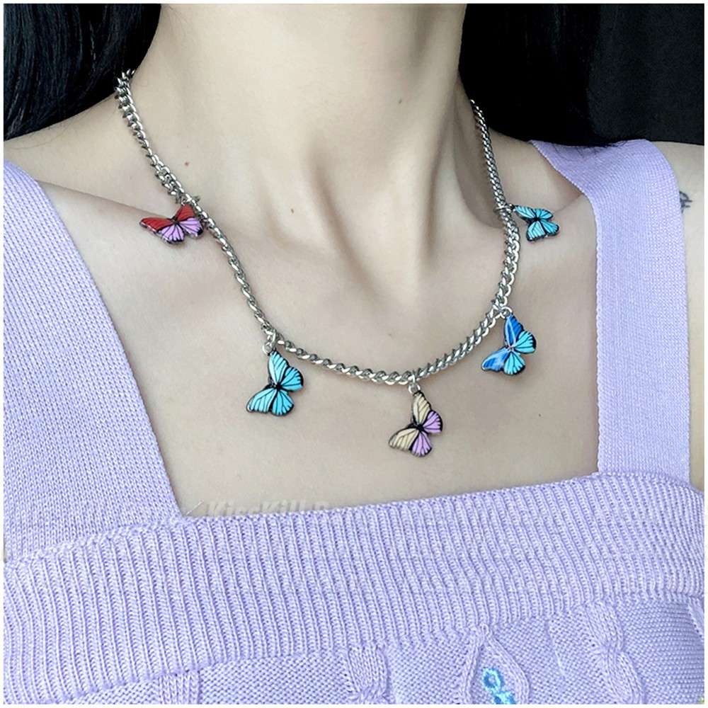 [Mã FASHIONCB231 hoàn tối đa 30K xu đơn 99K] Dây Chuyền Choker Mặt Bướm Đính Đá Nhiều Màu Thời Trang Cho Nữ | BigBuy360 - bigbuy360.vn