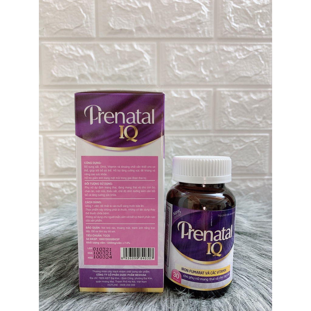 Viên bổ bầu Prenatal IQ bổ sung sắt và vitamin cho bà bầu