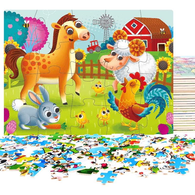 Bộ Đồ Chơi Xếp Hình Họa Tiết Hoạt Hình Chất Liệu Dày Dặn Cỡ Lớn Dành Cho Bé 2-3 Tuổi