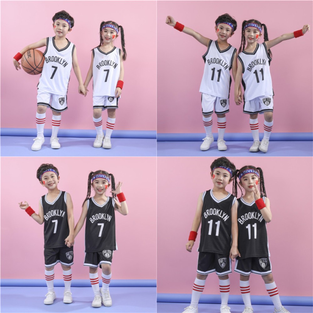 Bộ Quần Áo Bóng Rổ Số 7 Brooklyn Nets Irving No.11 Durant Cho Bé