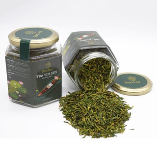 Trà tim sen sấy khô hảo hạng - Hiệu Sentea - Đóng hũ thủy tinh cao cấp sang trọng 125 Gram.