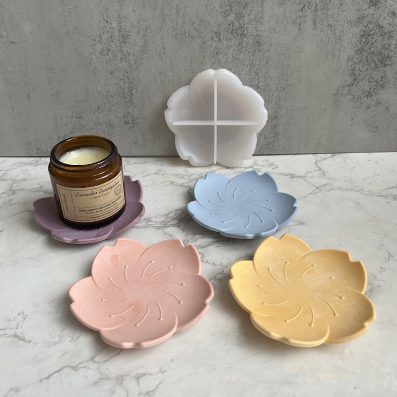 Khuôn Làm Đĩa Trang Sức Bằng Silicone Hình Bông Hoa Độc Đáo