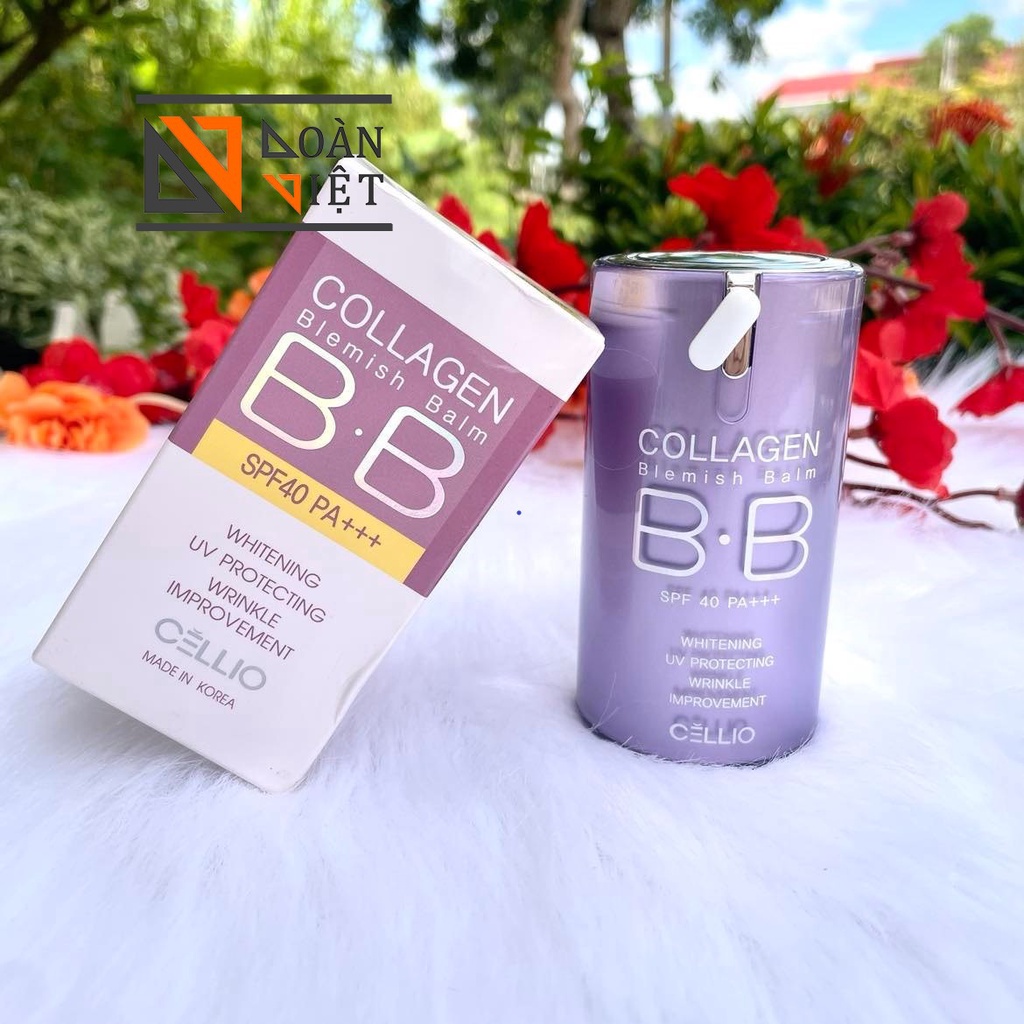 Kem Nền BB Collagen Cellio Chính Hãng - Hàn Quốc - Kem Nền Cellio Collagen Blemish Balm BB Spf 40 Pa+++ Hàng Xịn